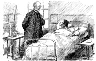 man sick in bed